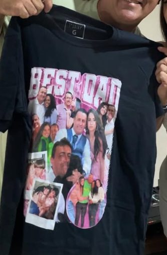 Camisa personalizada para o pai com fotos da família